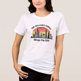 Camiseta Triblenda Chicago Sunset Customized Family Trip Women's