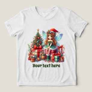 Camiseta Triblenda Chicas de hadas de Navidades festivos añaden texto