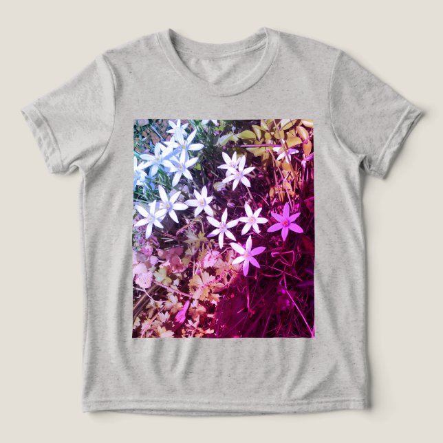 Camiseta Triblenda Chicas Flor rosa y blanca (Diseño delantero )