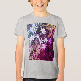 Camiseta Triblenda Chicas Flor rosa y blanca