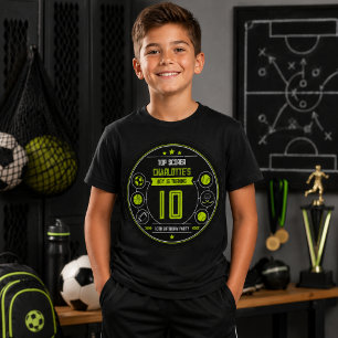 Camiseta Triblenda Chicos Cumpleaños 10 Moderno Negro Deportes