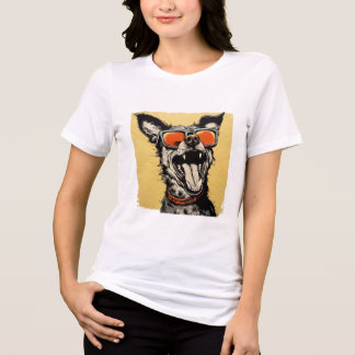 Camiseta Triblenda Chien Cool avec Lunettes - POP ART