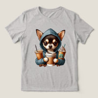 Chihuahua en sudadera encapuchada con café