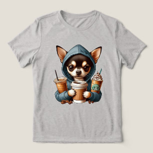Camiseta Triblenda Chihuahua en sudadera encapuchada con café