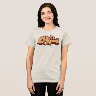Camiseta Triblenda Chill Bonito y graffiti moderno marrón chocolate