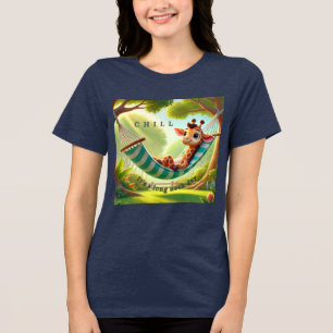 Camiseta Triblenda Chill - Es una jirafa del día del cuello largo