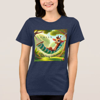 Camiseta Triblenda Chill - Es una jirafa del día del cuello largo