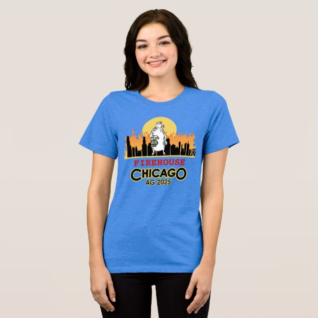 Camiseta Triblenda Chimenea de mujeres en Chicago Tee (Anverso Completo )