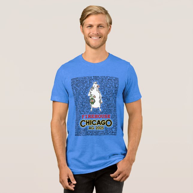 Camiseta Triblenda Chimenea masculina en Chicago Tee con nombres (rev (Anverso Completa)