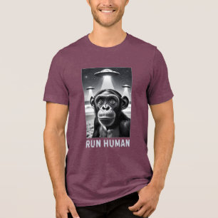 Camiseta Triblenda Chimpanzee Selfie OVNI Fun Quirky Art