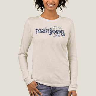 Camiseta Triblenda Chinoiserie Floral Azul Mahjong Personalizado