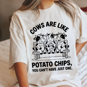 Camiseta Triblenda Chiste divertido de vaca y patatas fritas Granja H