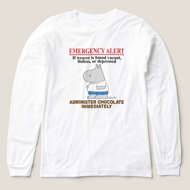 Camiseta Triblenda CHOCOLATE DE ALERTA DE EMERGENCIA de Boynton (Diseño frontal)