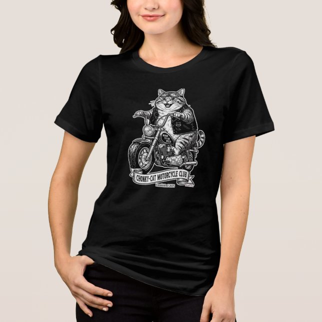 Camiseta Triblenda Chonky-Cat Motorcycle Club (Anverso)
