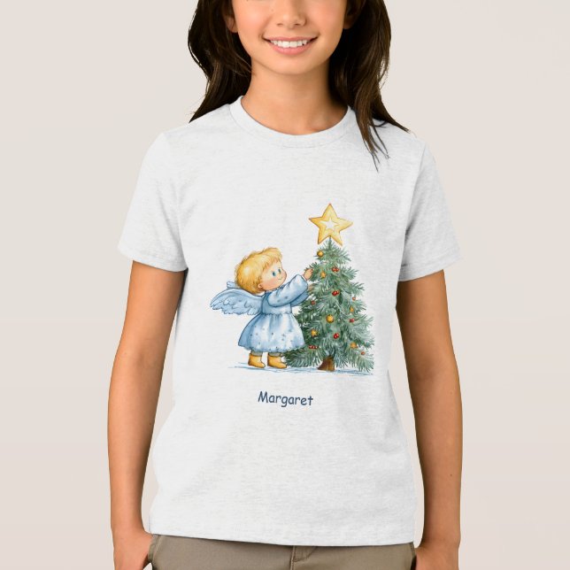 Camiseta Triblenda Christmas Angel Sweet and Heartfelt Personalize (Anverso)