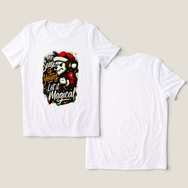 Camiseta Triblenda Christmas Bear DJ Women's Edgy Holiday Fashion (Diseño Anverso y Reverso)