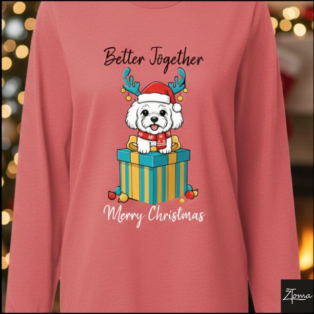 Camiseta Triblenda Christmas Bichon Reindeer Scarf Gift Graphic (Subido por el creador)