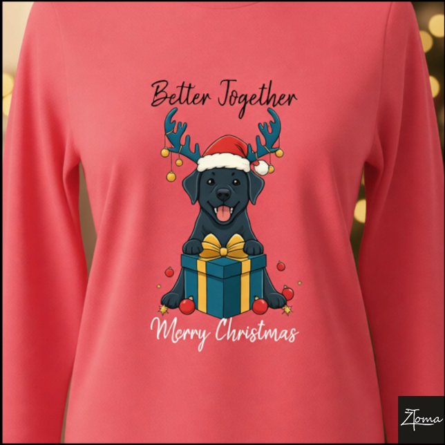 Camiseta Triblenda Christmas Black Labrador Gift Graphic Reindeer (Subido por el creador)