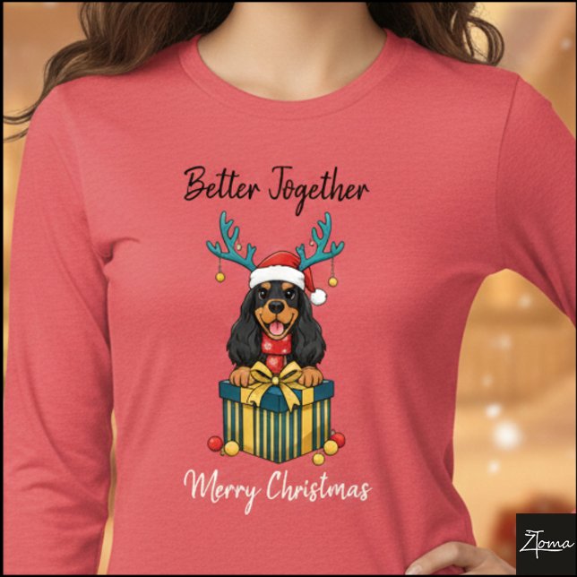 Camiseta Triblenda Christmas Black Tan Cocker Spaniel Gift Graphic (Subido por el creador)