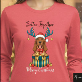 Camiseta Triblenda Christmas Bloodhound Reindeer Scarf Gift Graphic