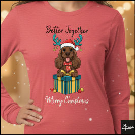 Camiseta Triblenda Christmas Brown Cocker Spaniel Gift Graphic