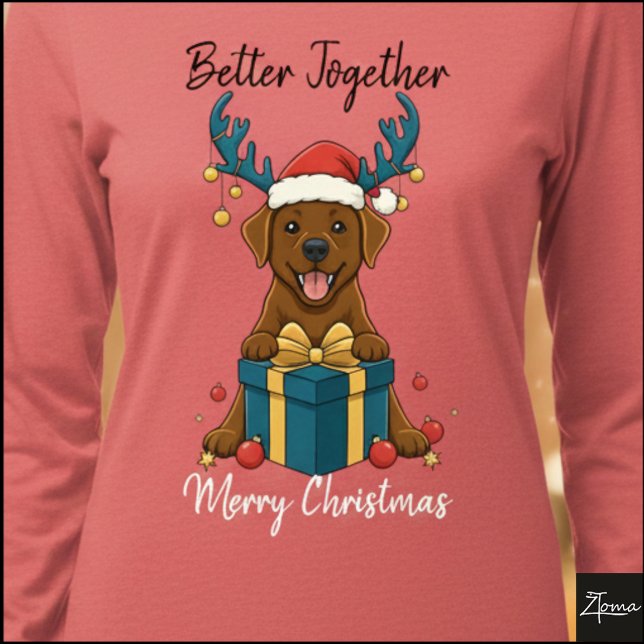 Camiseta Triblenda Christmas Brown Labrador Gift Graphic Reindeer (Subido por el creador)
