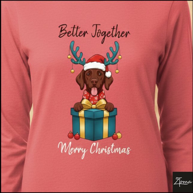 Camiseta Triblenda Christmas Brown Labrador Reindeer Gift Graphic (Subido por el creador)