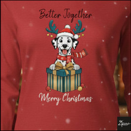 Camiseta Triblenda Christmas Dalmatian Puppy Reindeer Scarf Gift