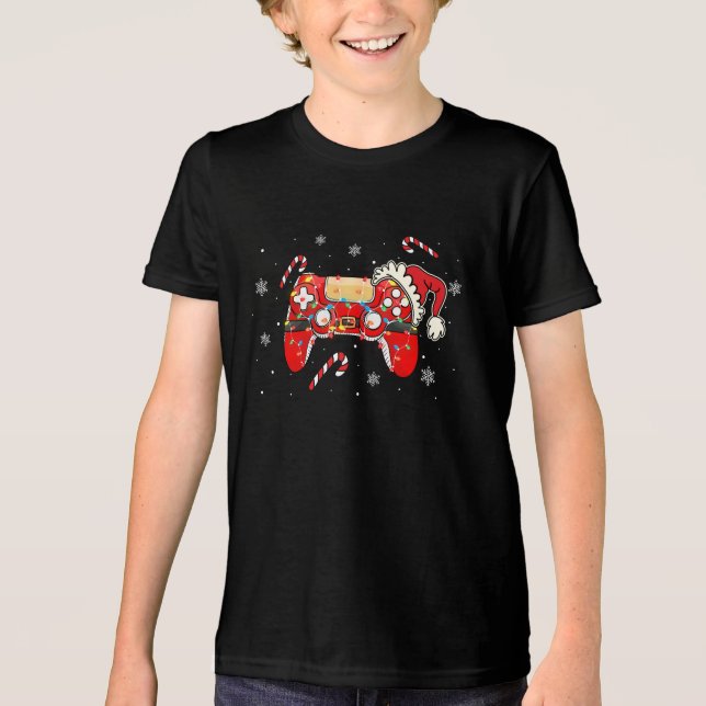 Camiseta Triblenda Christmas Gamer Controller Holiday Gaming Design (Anverso)