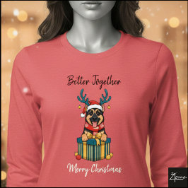 Camiseta Triblenda Christmas German Shepherd Reindeer Gift Graphic