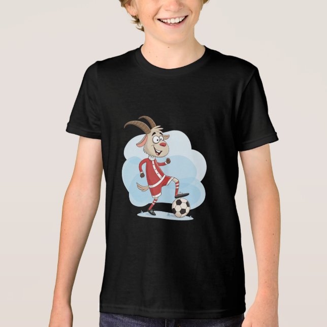 Camiseta Triblenda Christmas Goat Playing Soccer (Anverso)