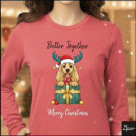 Camiseta Triblenda Christmas Golden Cocker Spaniel Gift Graphic