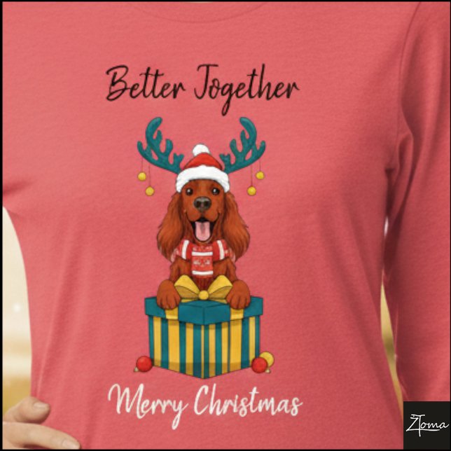Camiseta Triblenda Christmas Irish Setter Red Reindeer Gift Graphic (Subido por el creador)