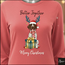 Camiseta Triblenda Christmas Pointer Dog Ticked Gift Graphic