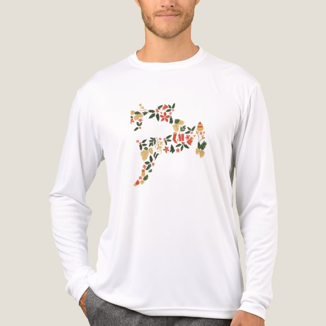 Camiseta Triblenda Christmas Reindeer Collage – Festive Holida (Anverso )