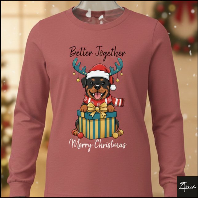 Camiseta Triblenda Christmas Rottweiler Reindeer Scarf Gift Graphic (Subido por el creador)