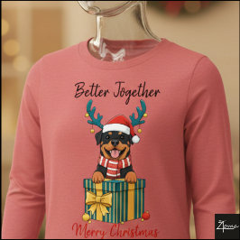 Camiseta Triblenda Christmas Rottweiler Reindeer Scarf Gift Graphic