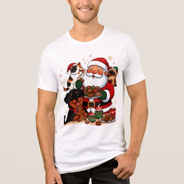 Camiseta Triblenda christmas, santa claus, holiday cookies, calico ca (Anverso)