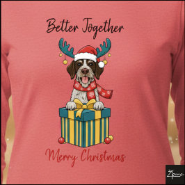 Camiseta Triblenda Christmas Wirehaired Pointer Reindeer Gift Graphic