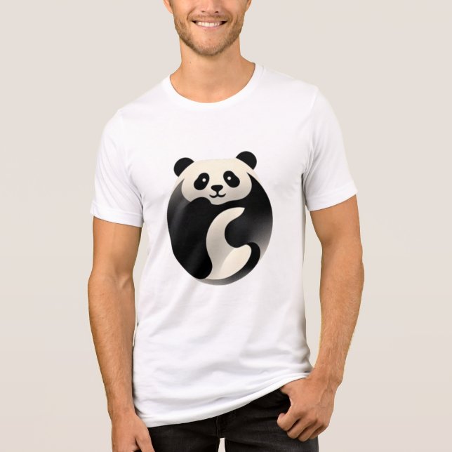 Camiseta Triblenda Chubby Panda - Curteness en blanco y negro (Anverso)