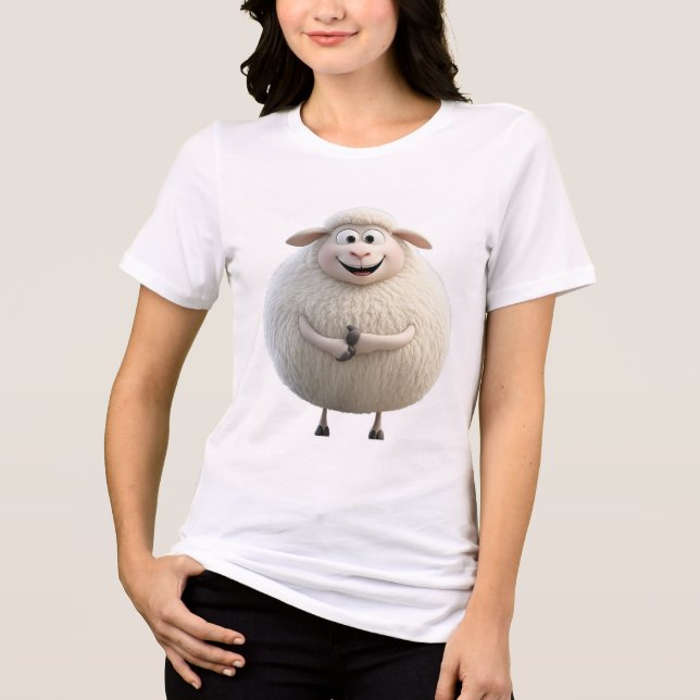 Camiseta Triblenda Chunky Round Sheep Tee | Cute Zodiac Goat Graphic  (Anverso)