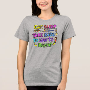 Camiseta Triblenda Ciclo de niños: Comer, dormir, deportes, repetir t