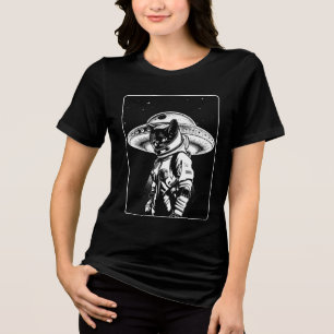 Camiseta Triblenda Ciencia Ficción OVNIs Alien Astronauta Gato