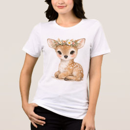 Camiseta Triblenda Ciervo bebé adorable acuarela Bosque