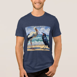 Camiseta Triblenda Cigueña Cuervo Loco – Charla de Aves de Playa