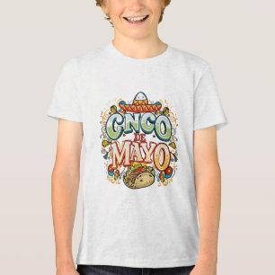 Camiseta Triblenda Cinco De Mayo 2025 Fiesta mexicana Taco Sombrero