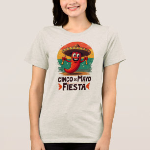 Camiseta Triblenda Cinco de Mayo Fiesta - Fiesta mexicano picante y d