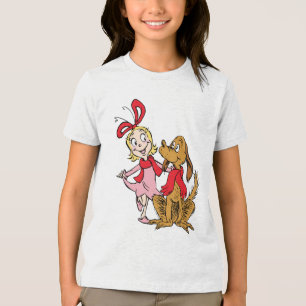 Camiseta Triblenda Cindy Lou Who y Max el Perro