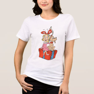 Camiseta Triblenda Cindy Lou Who y Max en un regalo