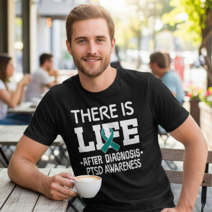 Camiseta Triblenda Cinta de Conciencia Azul Turquesa para Guerreros c